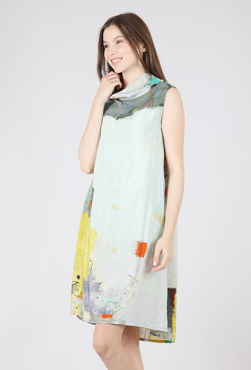 3 Potato Classic 3P Cowl Dress, Gold/Sage