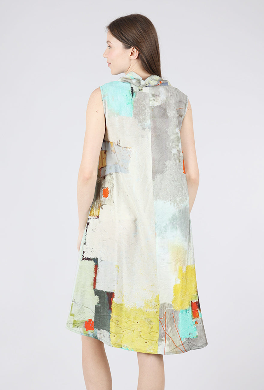 3 Potato Classic 3P Cowl Dress, Gold/Sage