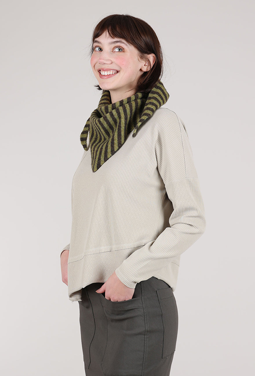 Striped Triangle Scarf, Green/Brown