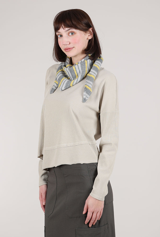 Wool Blend Triangle Scarf, Gray Angle 2