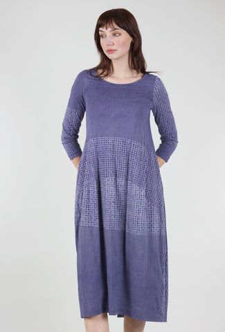 Rundholz Pointillist Knit Lantern Dress, Azure Print 