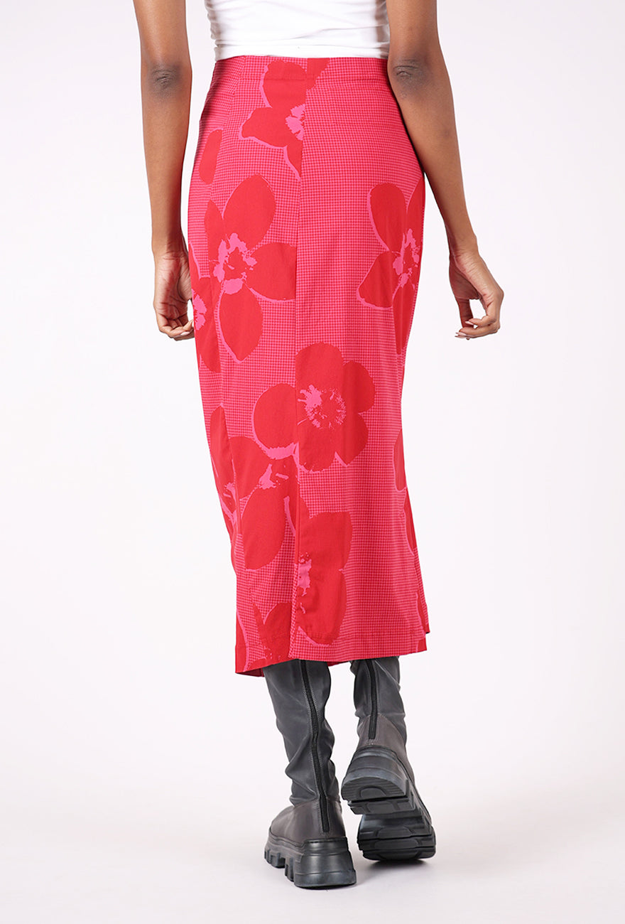 Rundholz Sig Stretch Slim Skirt, Rose Print
