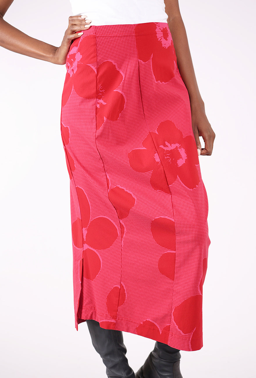 Rundholz Sig Stretch Slim Skirt, Rose Print