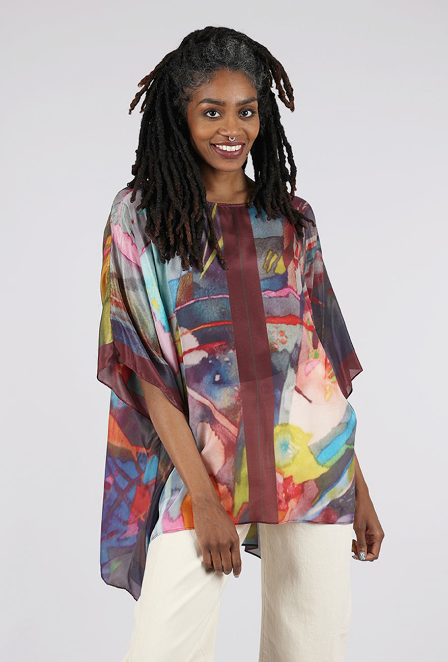 Cocoon House Silk Tari Tunic, Flower Garden