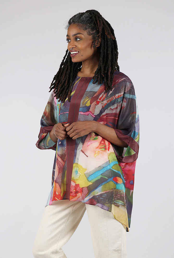 Cocoon House Silk Tari Tunic, Flower Garden