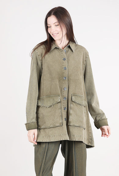 Baci Double Fabric Cargo Jacket, Military