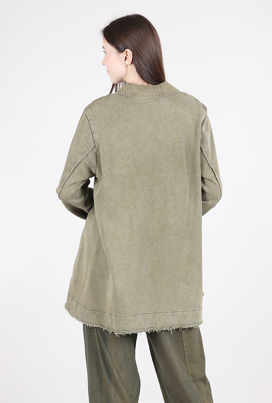 Baci Double Fabric Cargo Jacket, Military