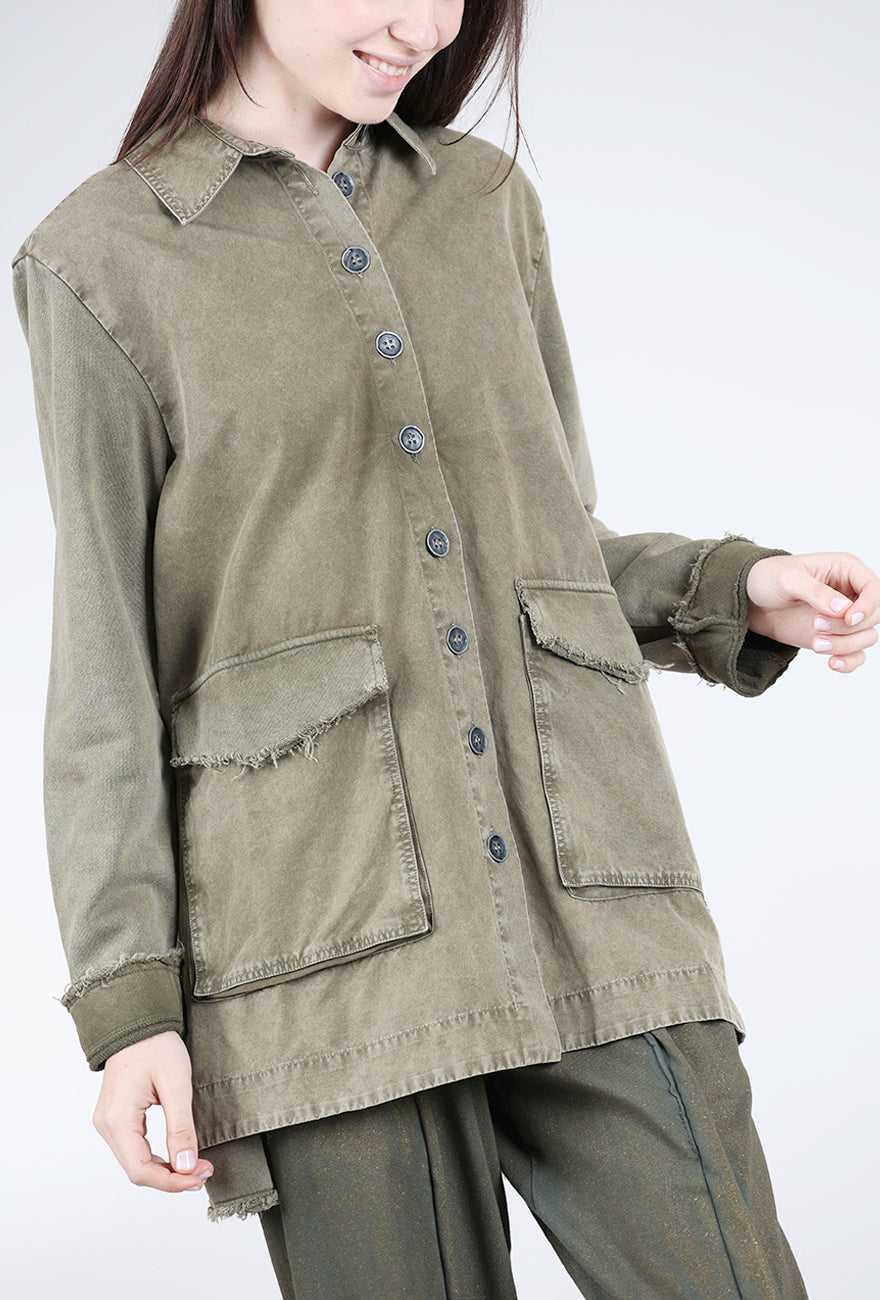 Baci Double Fabric Cargo Jacket, Military