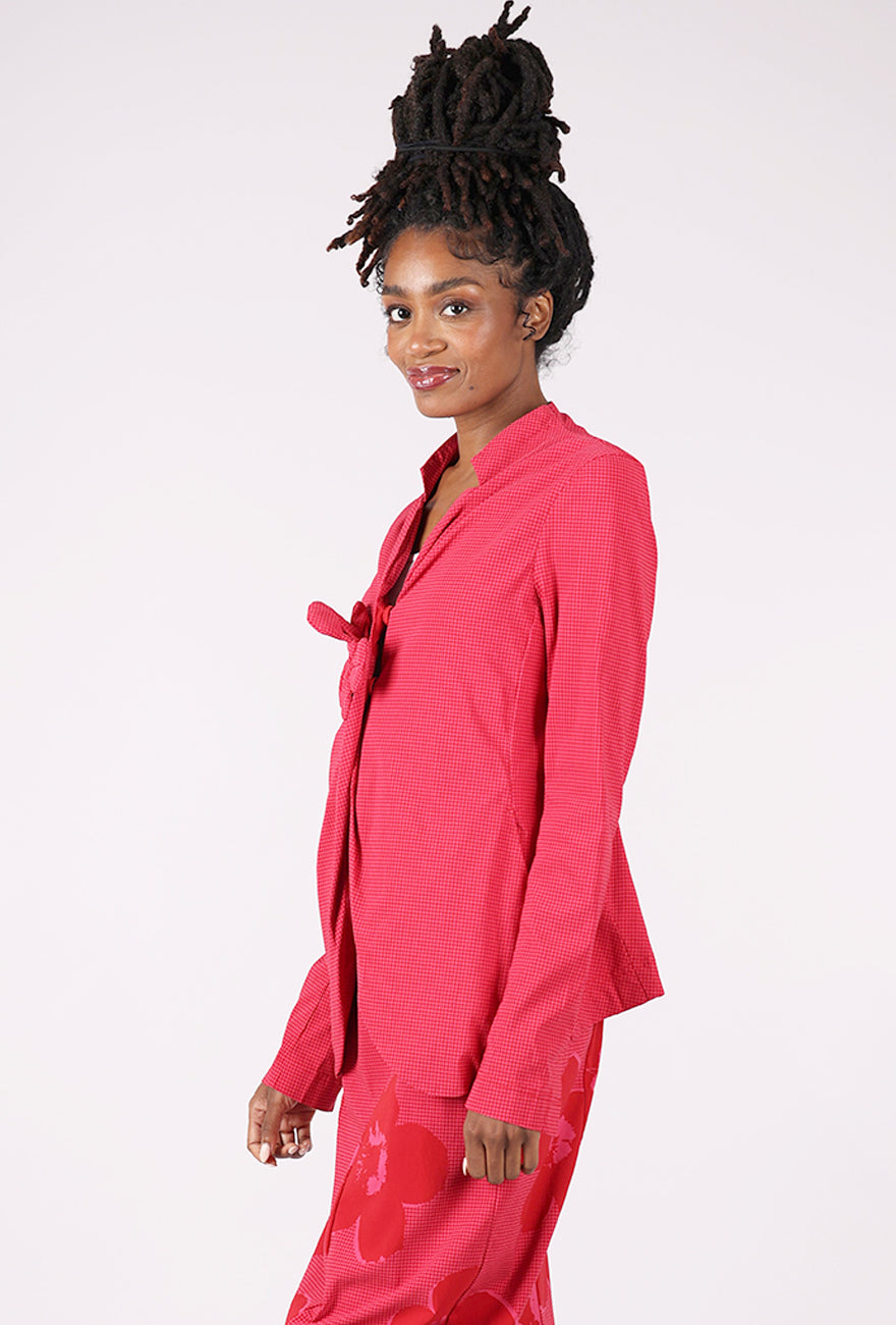 Rundholz Sig Stretch Flower Pin Jacket, Rose Check