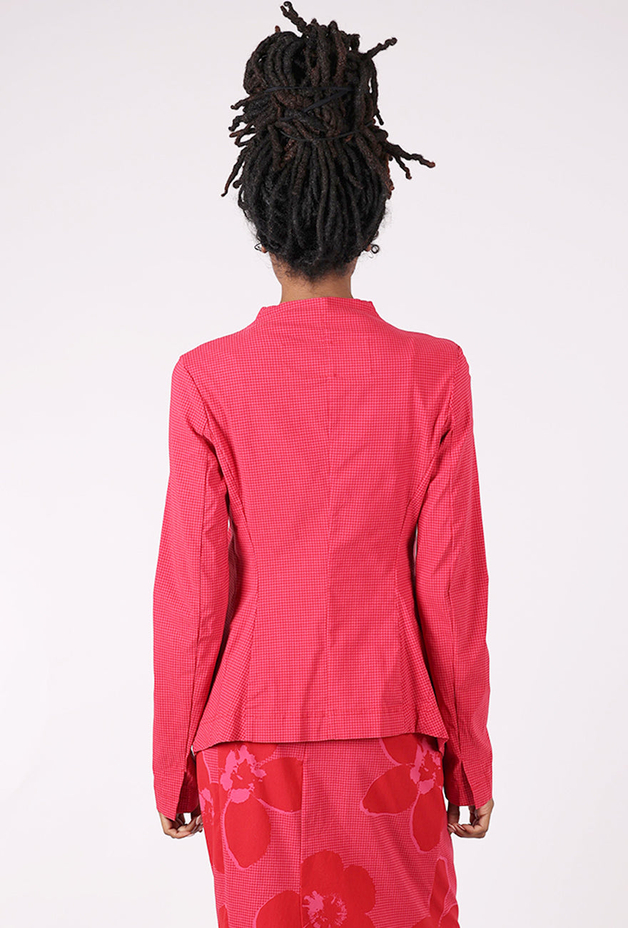 Rundholz Sig Stretch Flower Pin Jacket, Rose Check