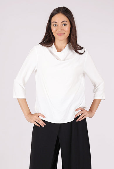 Niche Rayon Cowl Top, White