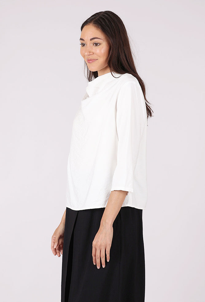 Niche Rayon Cowl Top, White