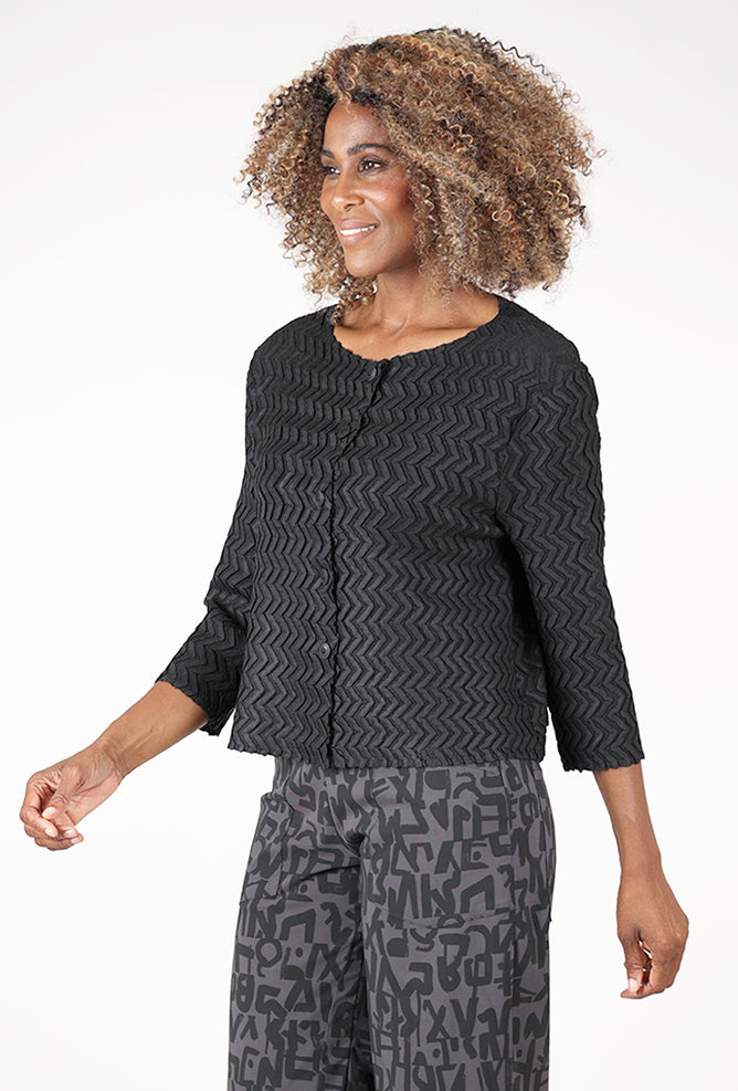 Vanite Couture Dimensional Zig Jacket, Black