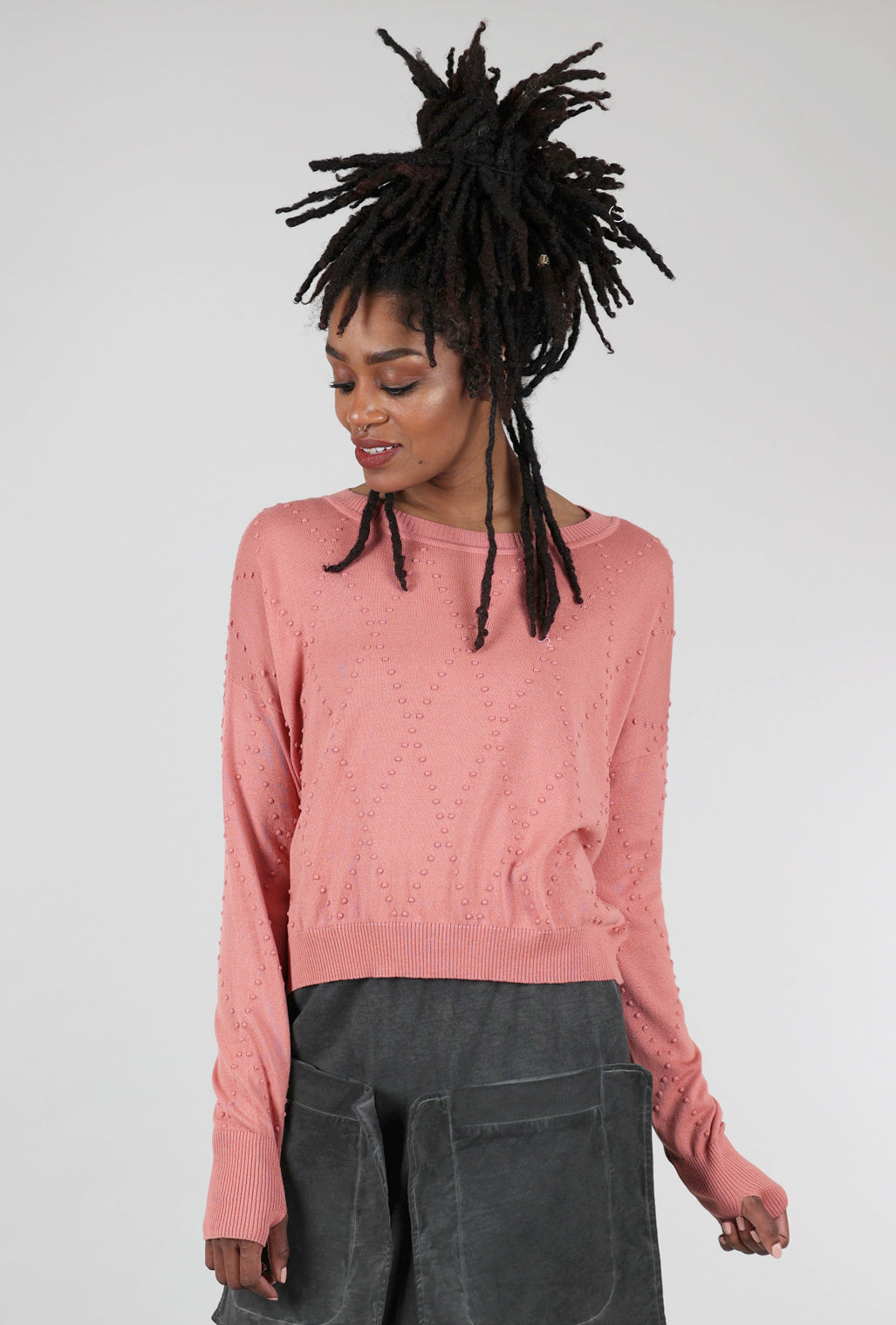 Planet Swiss Dot Sweater, Clay