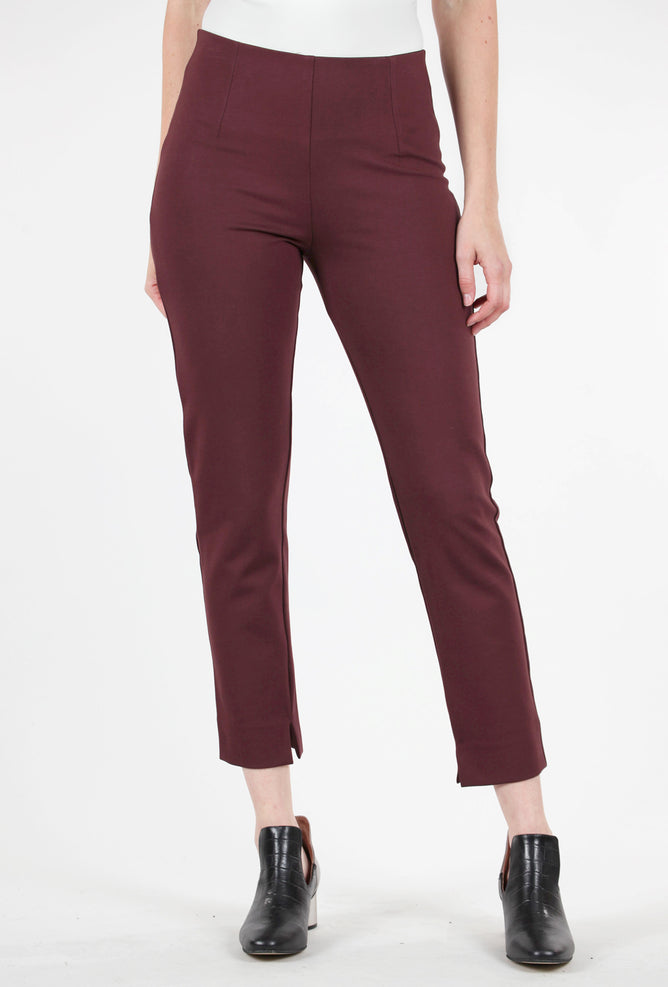 Equestrian Ponte Knit Zani Pant, Bordeaux