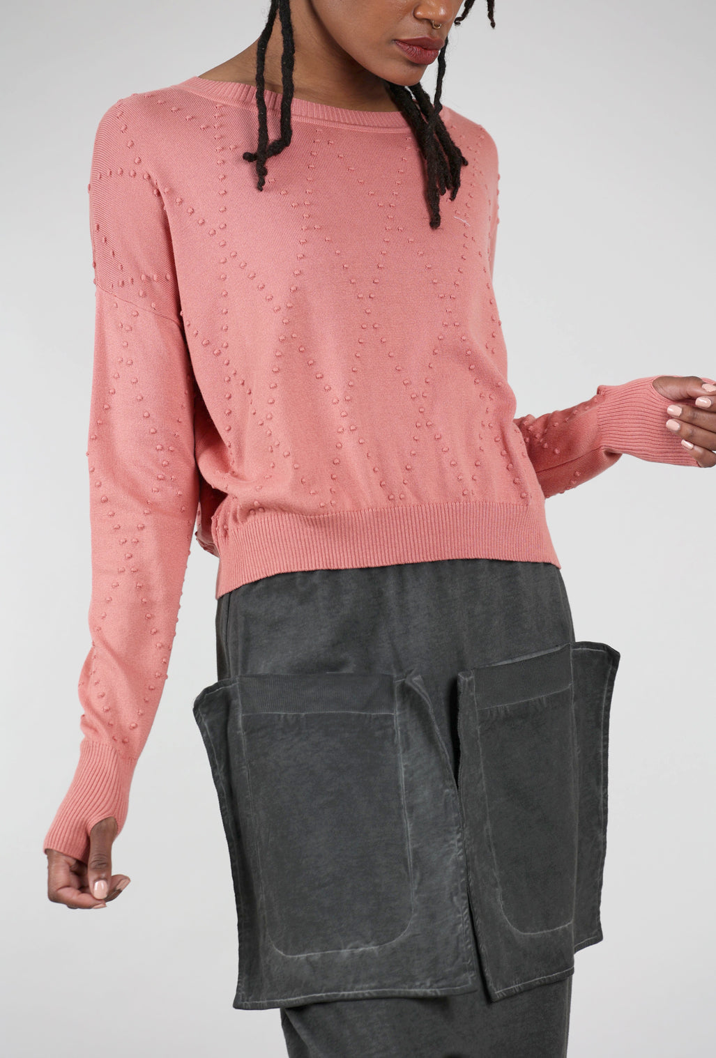 Planet Swiss Dot Sweater, Clay