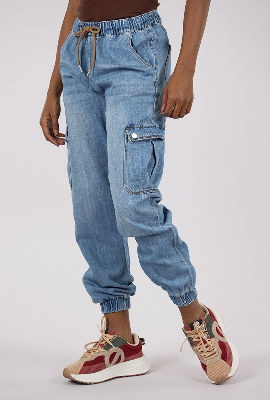 Pink Martini Simone Denim Jogger, Blue