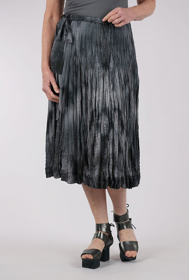 Viviana Uchitel Hand-Dyed Silk Skirt, Metal Grays