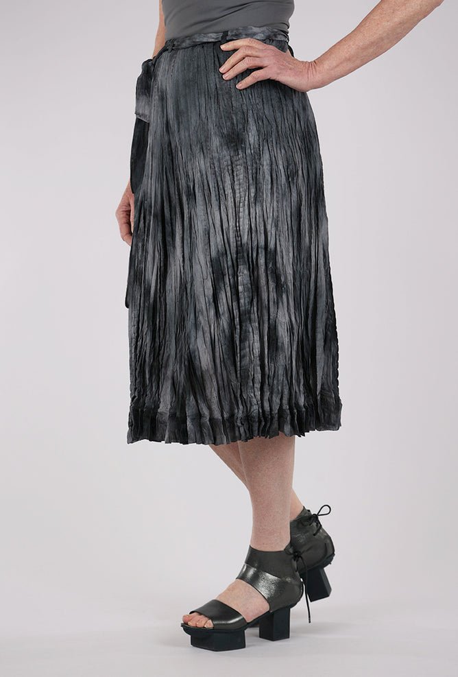 Viviana Uchitel Hand-Dyed Silk Skirt, Metal Grays