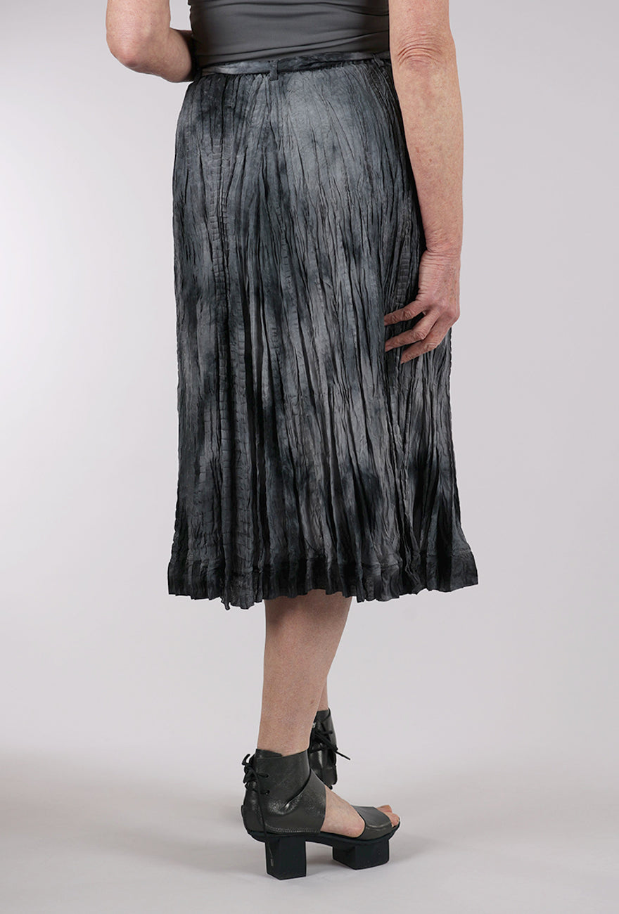 Viviana Uchitel Hand-Dyed Silk Skirt, Metal Grays