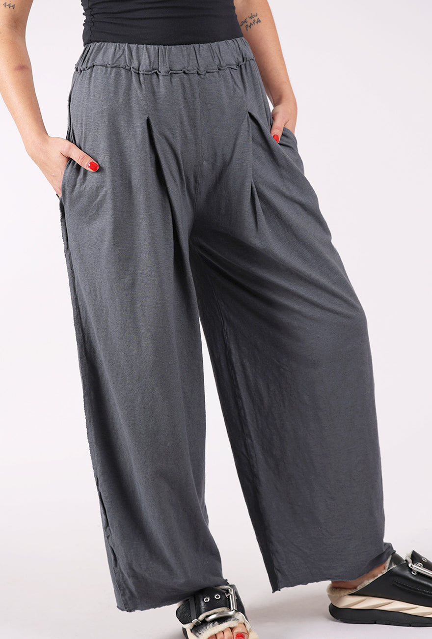 Cut Loose Inset Pleat Easy Pant, Gull
