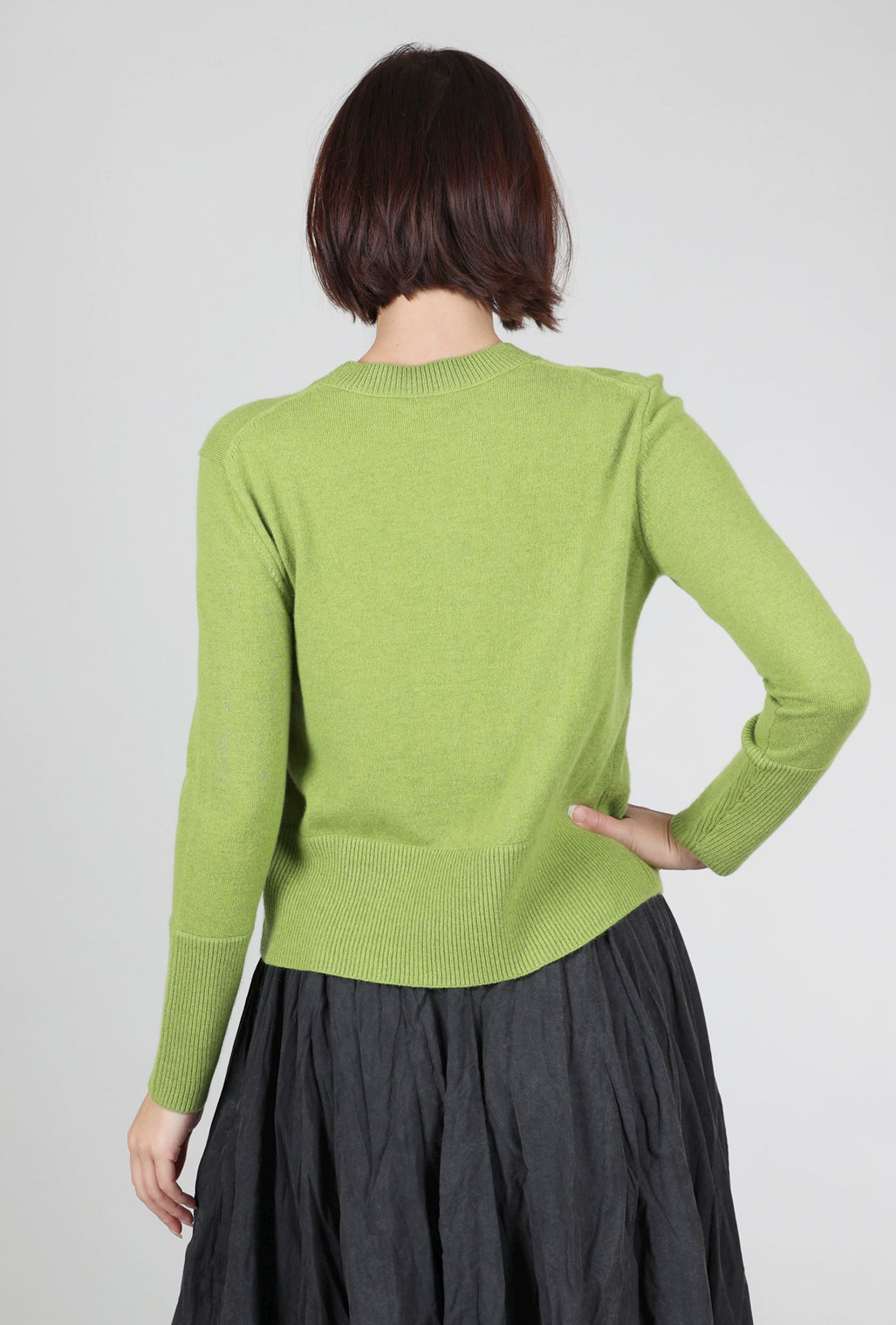 Kinross Cashmere Exposed Seam Crew, Moss