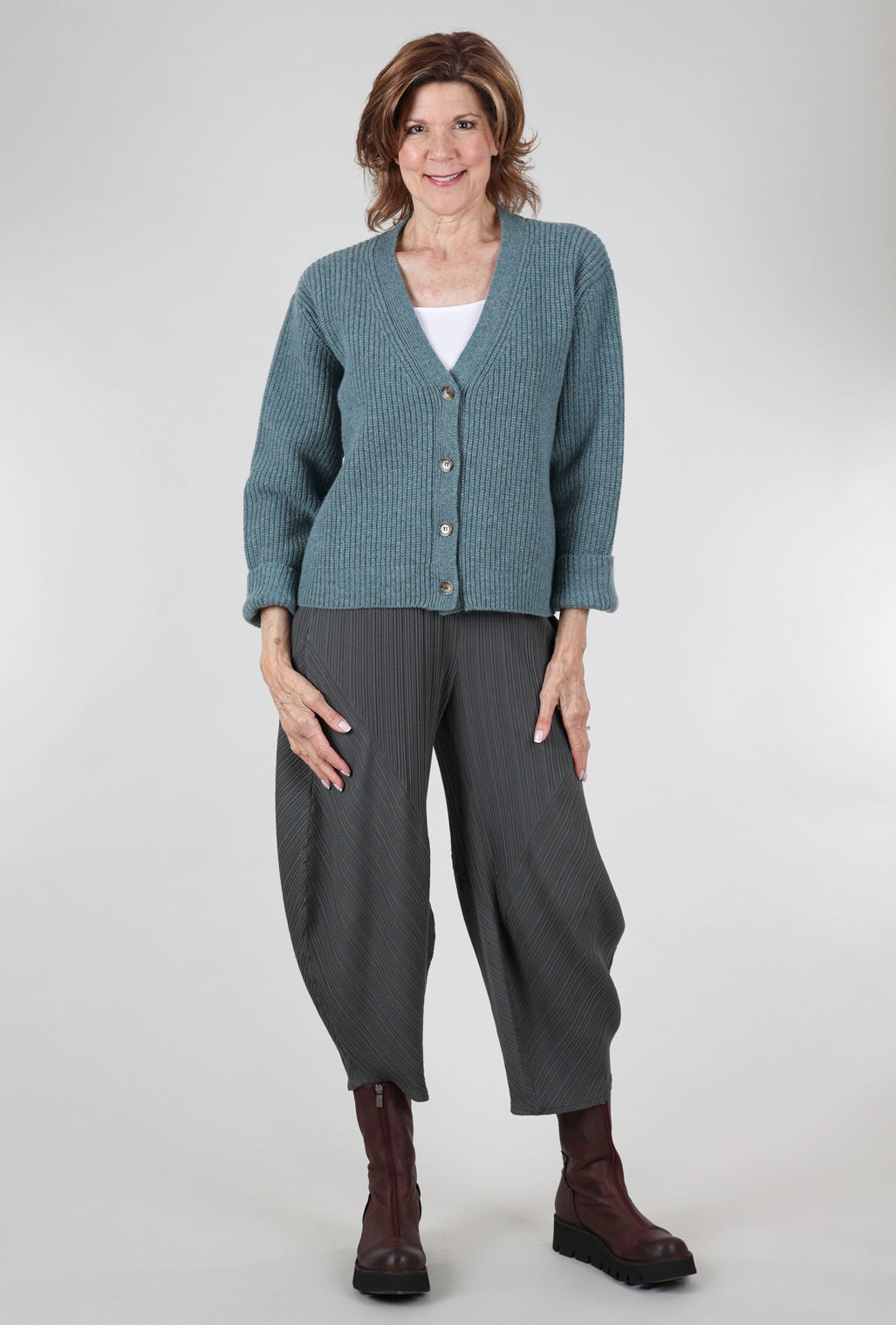 Bibico Amita Ribbed Cardie, Caspian