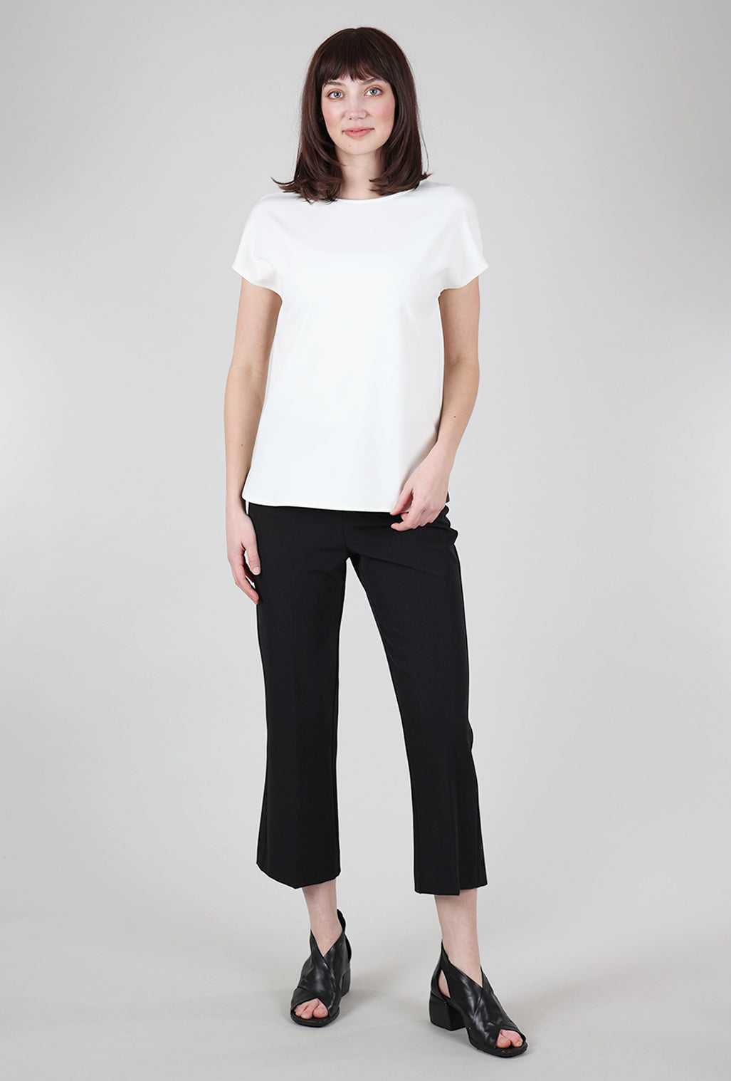 Estelle & Finn Simple Crepe Top, Ivory