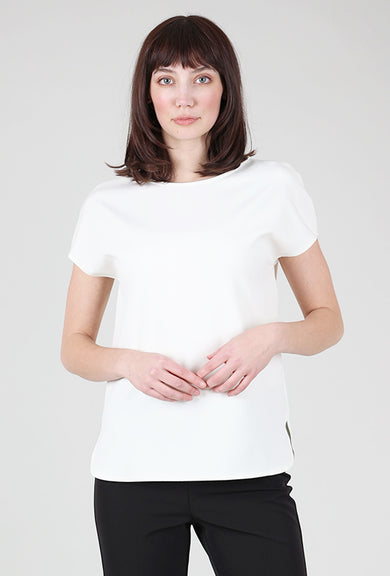 Estelle & Finn Simple Crepe Top, Ivory