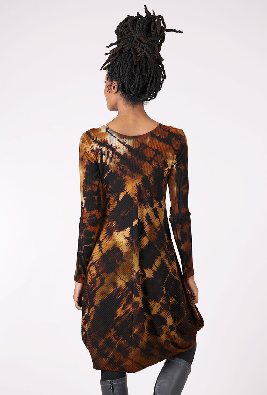 Heyne Bogut Spiral Dye Parachute Dress, Khaki/Black