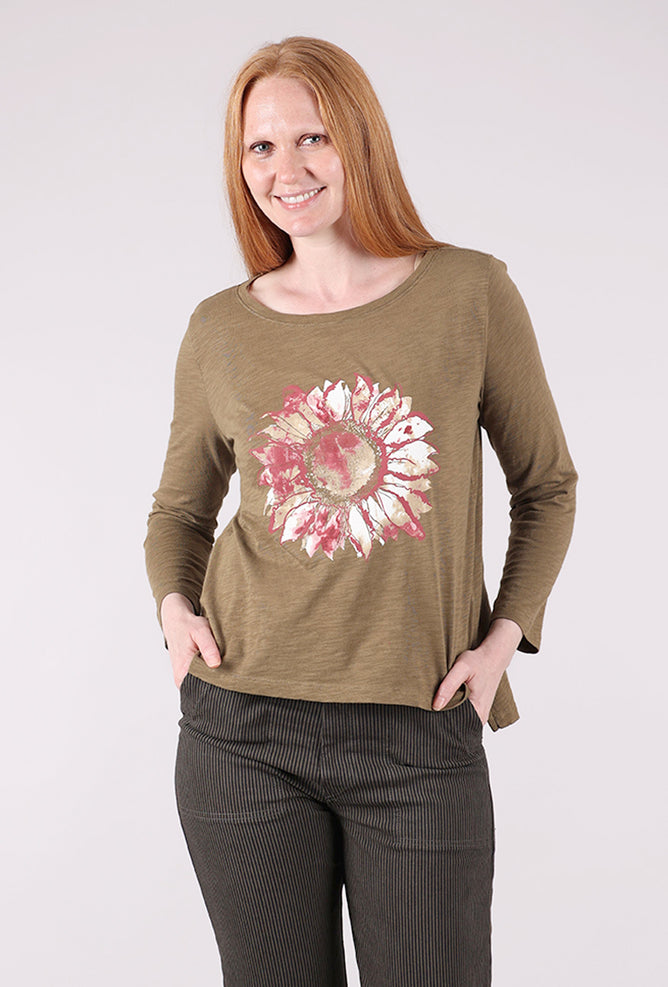 Escape by Habitat Destination Sunflower Boxy Tee, Willow