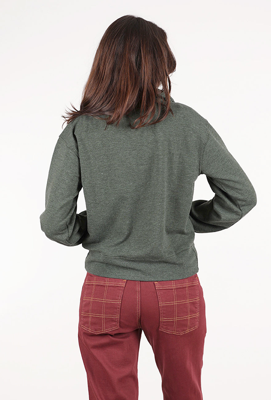 Mododoc Zipped Up Collar Sweatshirt, Elm Green