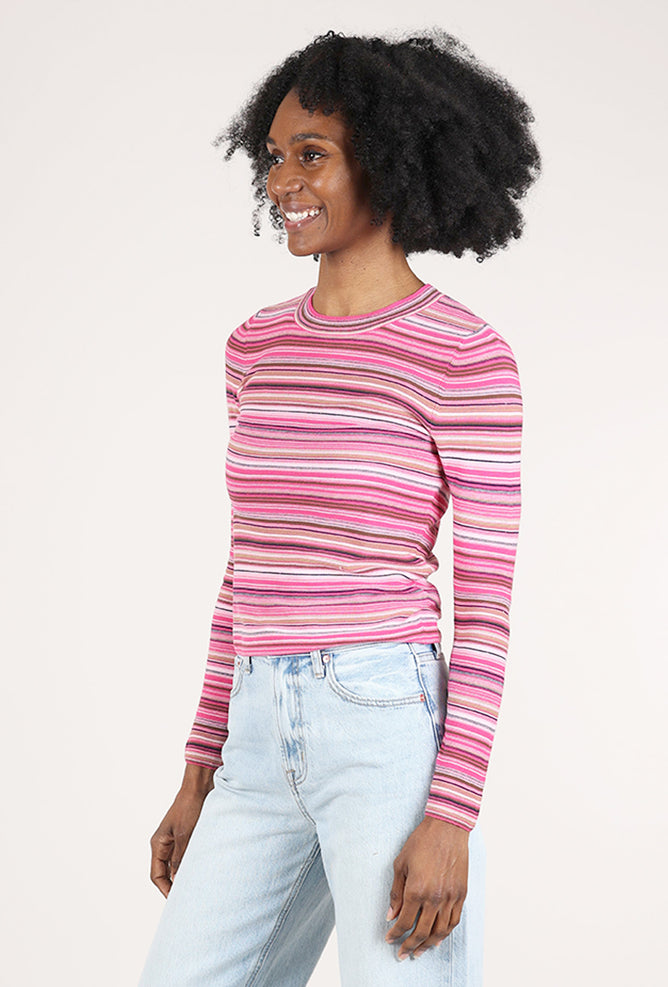 Pistola Madison Crewneck Top, Pink Multi