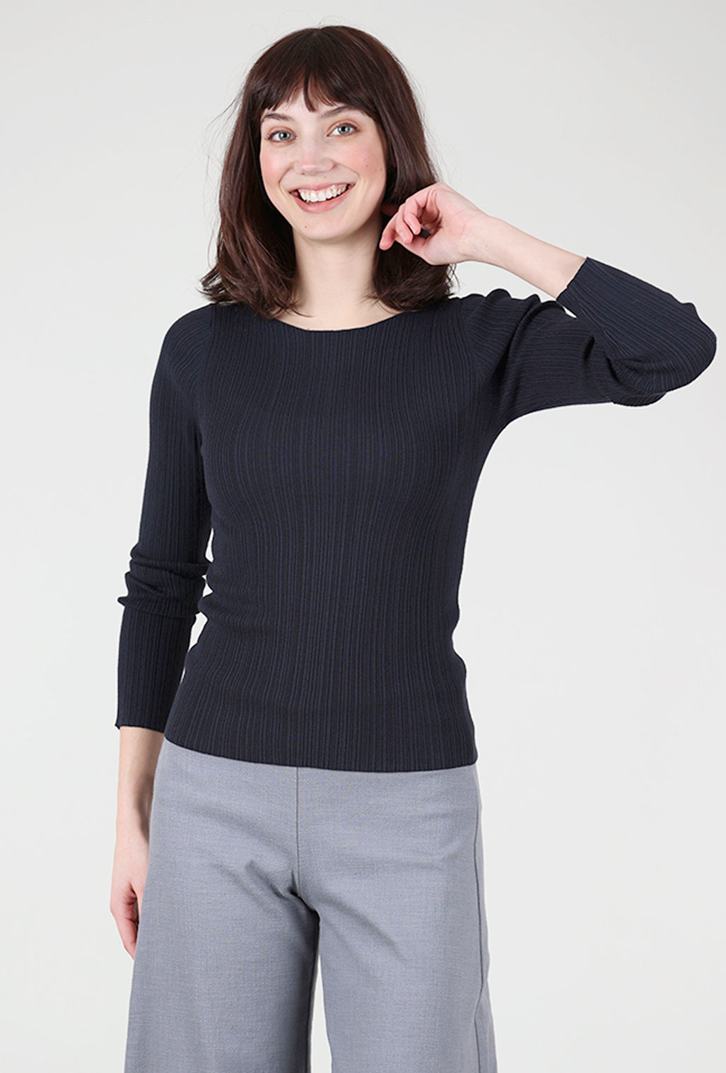Margaret O'Leary Felicia Ribbed Crew, Navy