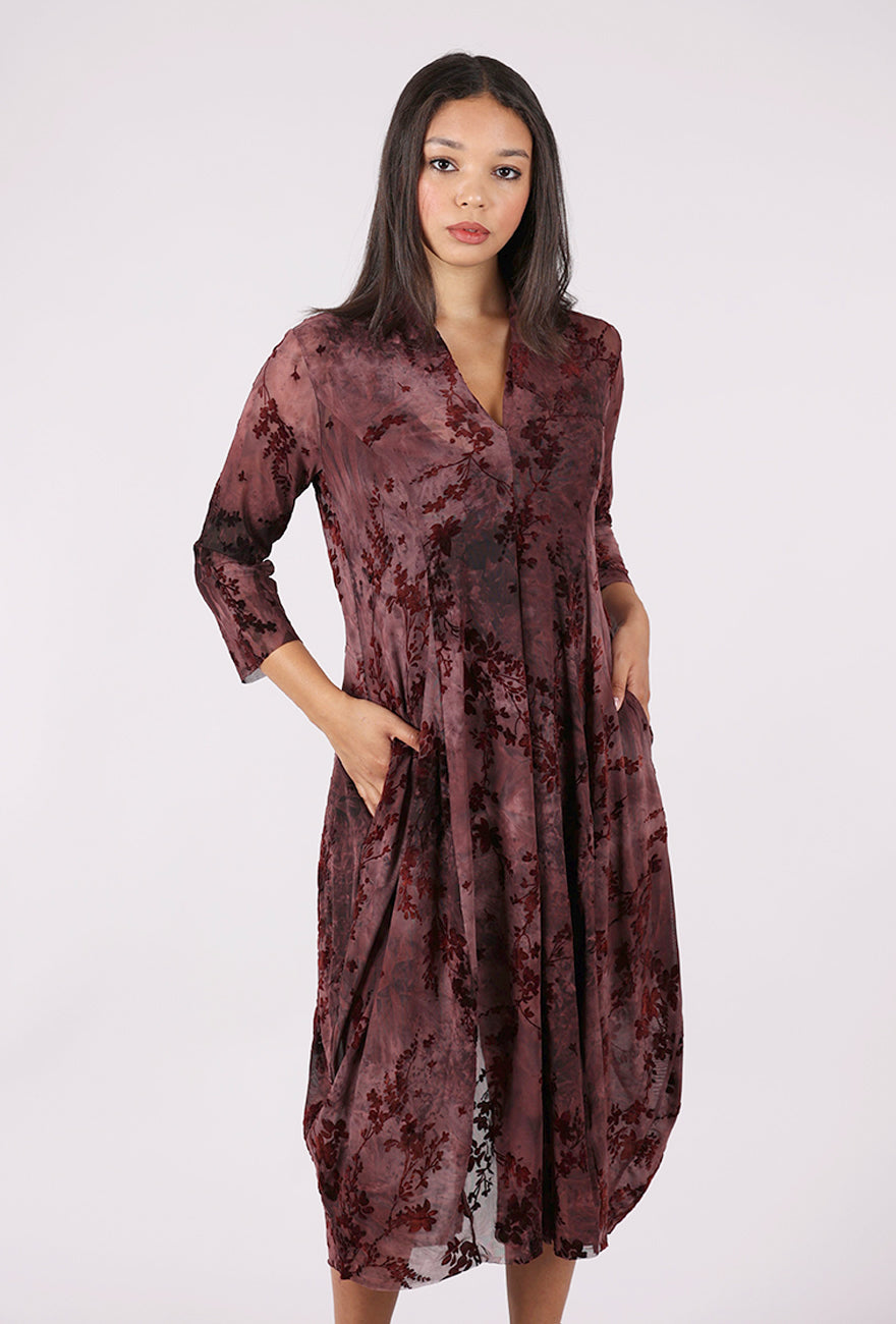 Alembika Barbra Mesh Overlay Dress, Wine