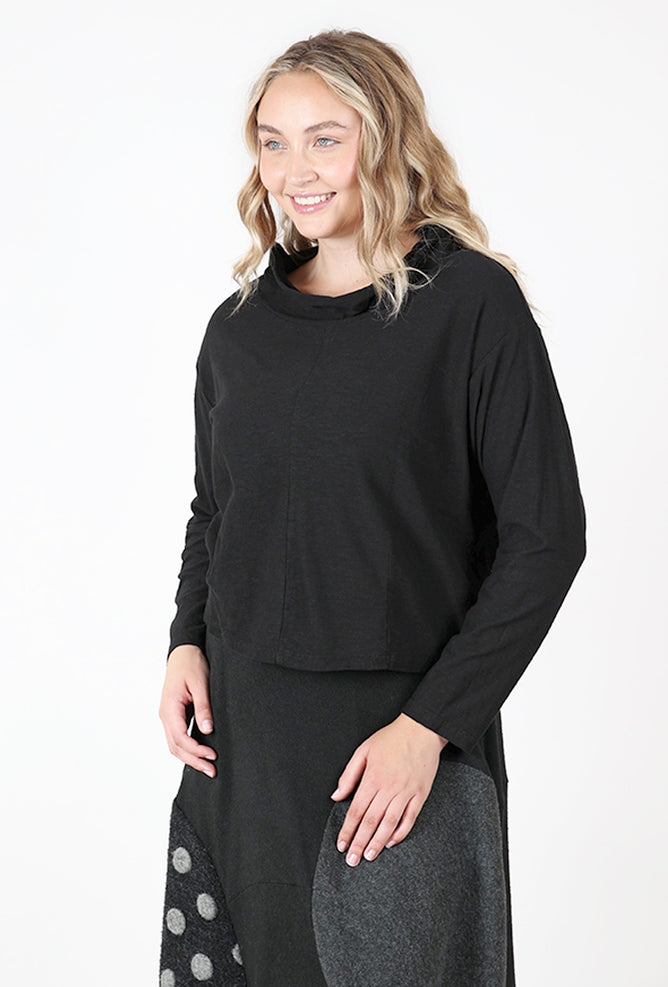 Cut Loose LCJ Boxy Cowl Top, Black