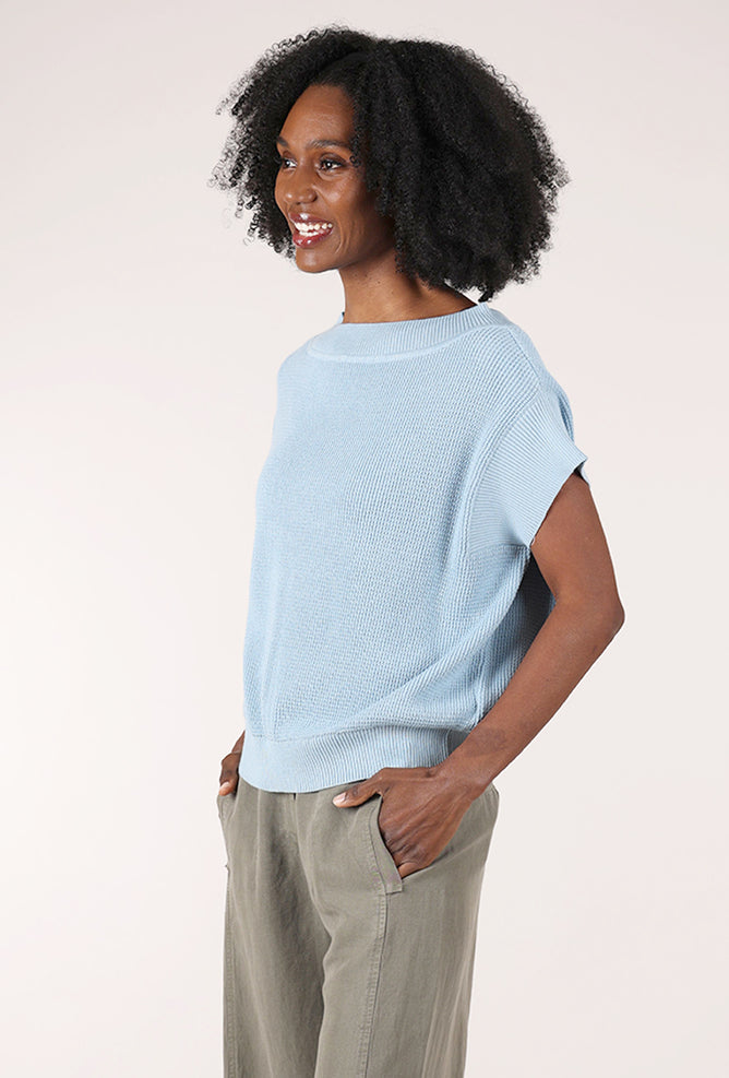 Planet Square Thermal Knit Sweater Tee, Cameo