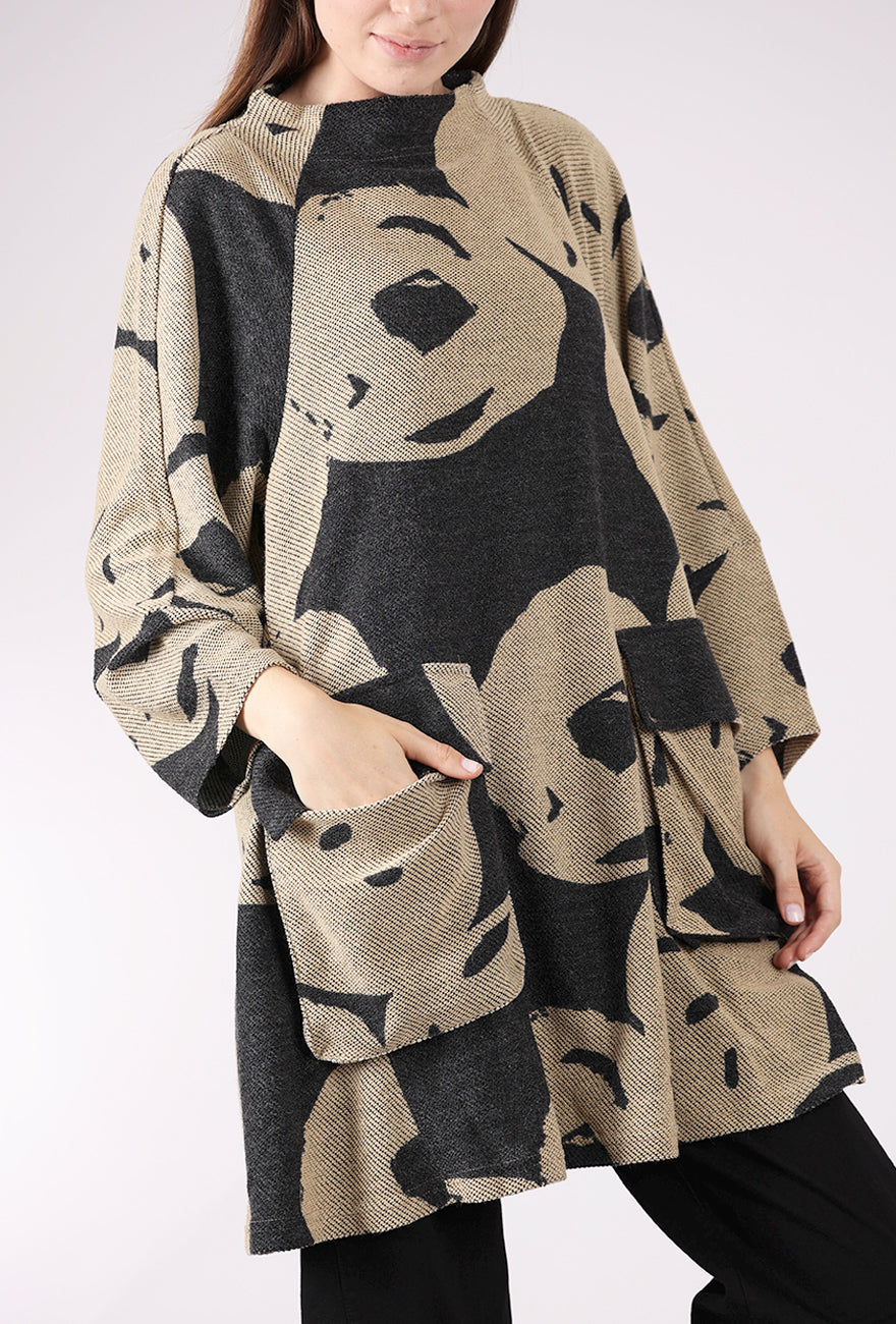 Noen Jacquard Swing Tunic, Charcoal