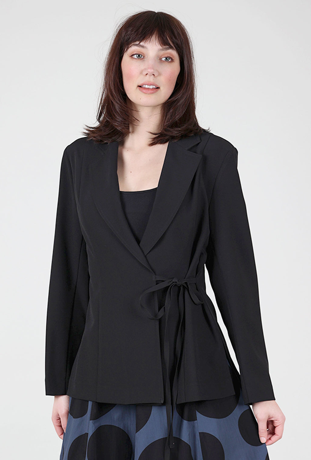 Estelle & Finn Crepe Tie Jacket, Black