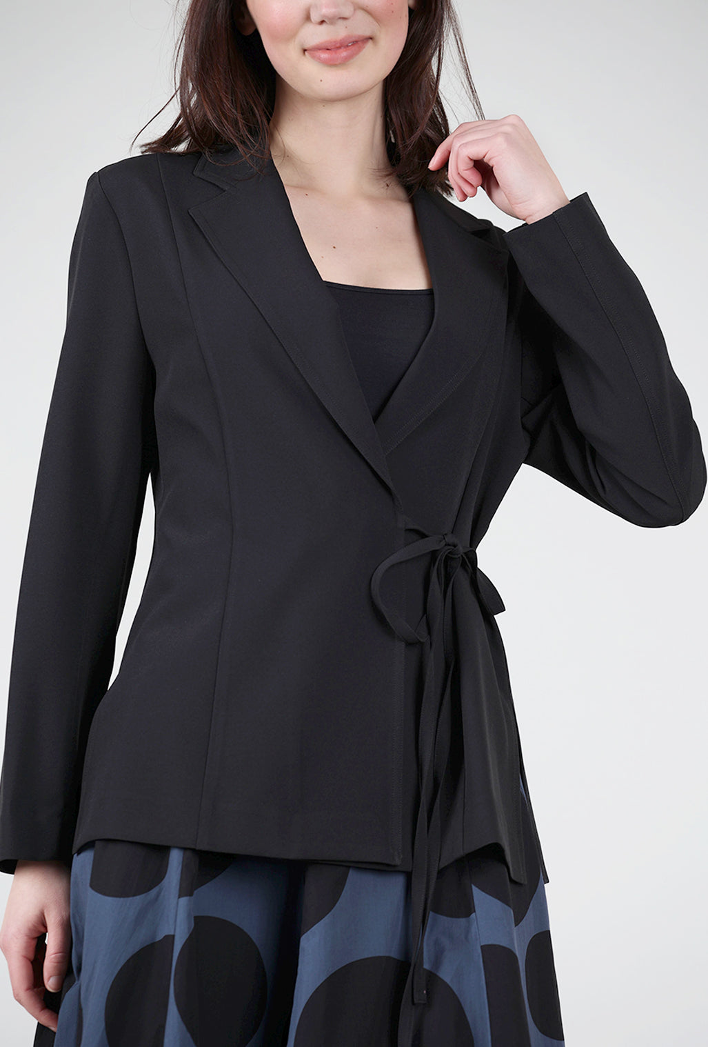 Estelle & Finn Crepe Tie Jacket, Black