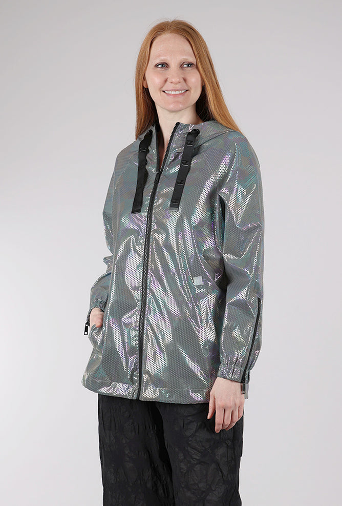 Nikki Jones Reflective Hooded Jacket, Silver