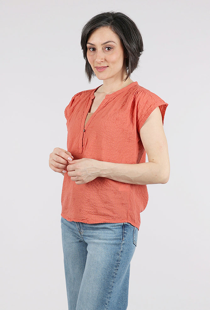 Dolma Pucker Tonal Dot Top, Rust