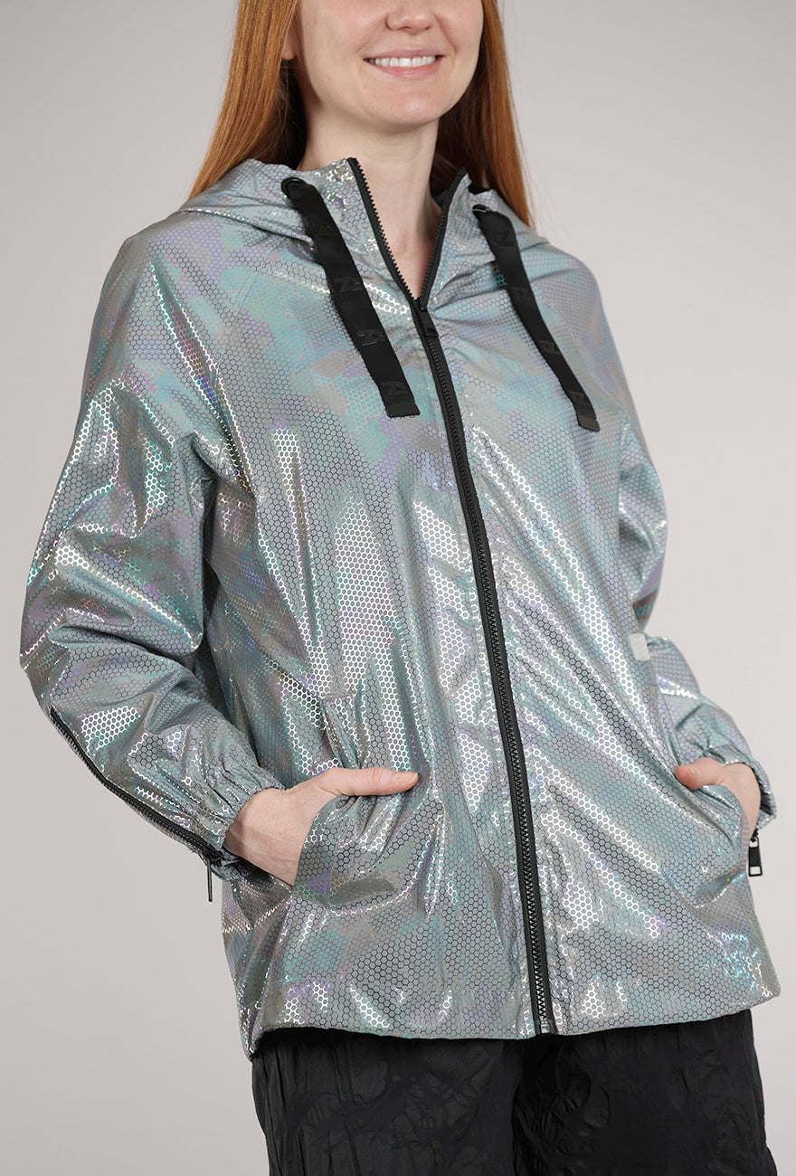 Nikki Jones Reflective Hooded Jacket, Silver