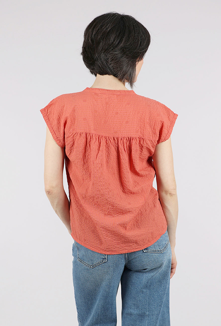 Dolma Pucker Tonal Dot Top, Rust