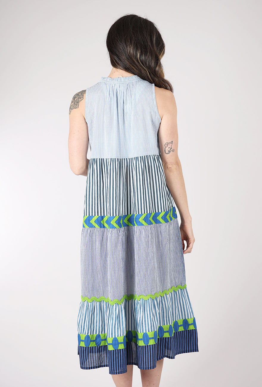 Dolma Audrey Handloom Dress, Blue Multi