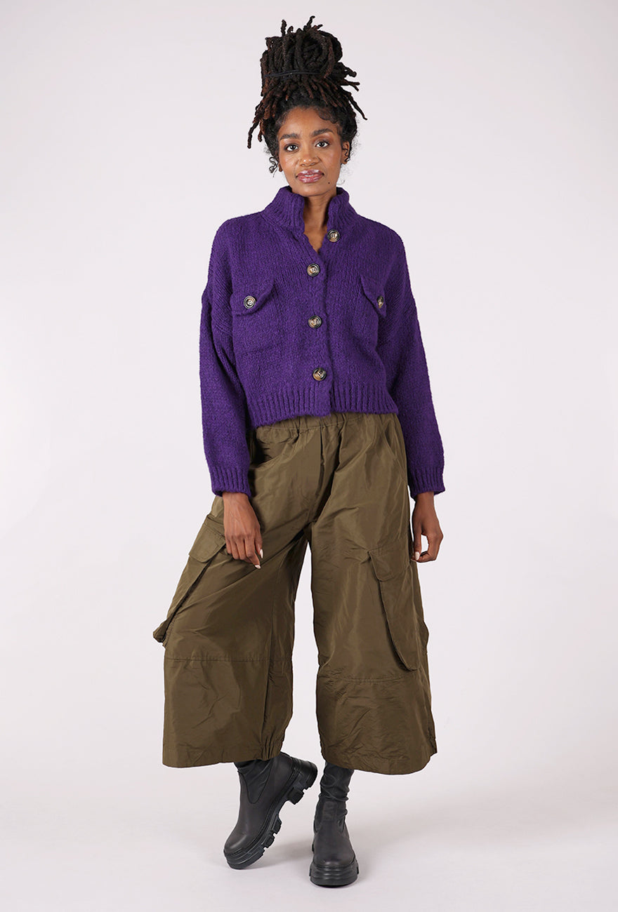 Alembika Cargo Cropped Sweater, Purple