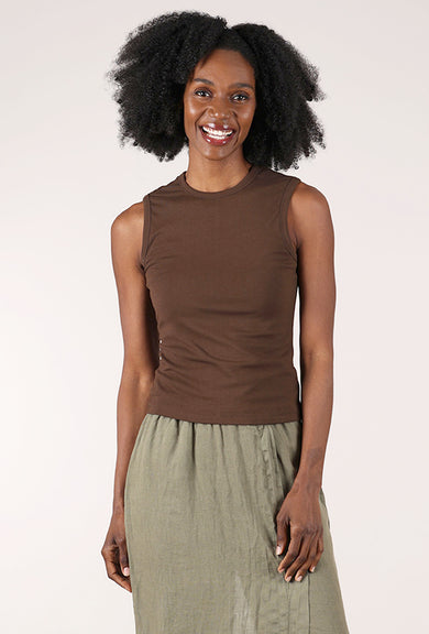 Grade & Gather Wide Shoulder Tank, Dark Chocolate