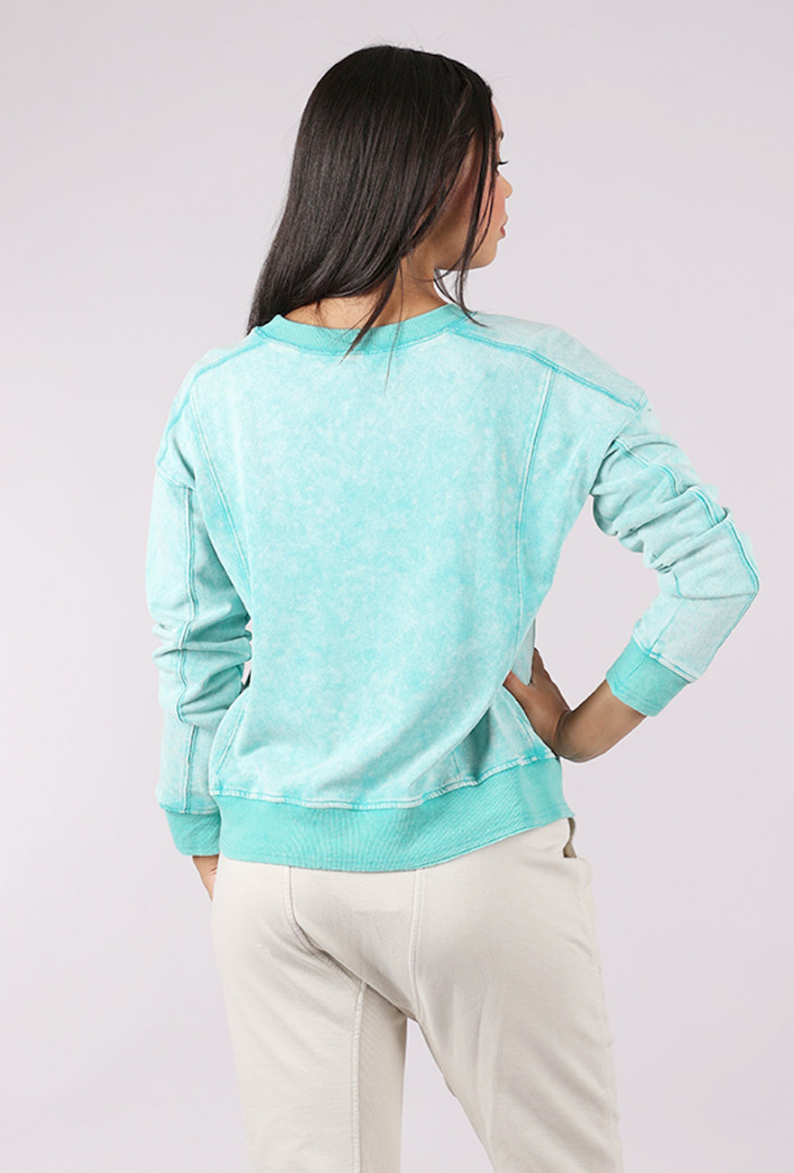 Mystree Garment Wash Sweatshirt, Emerald