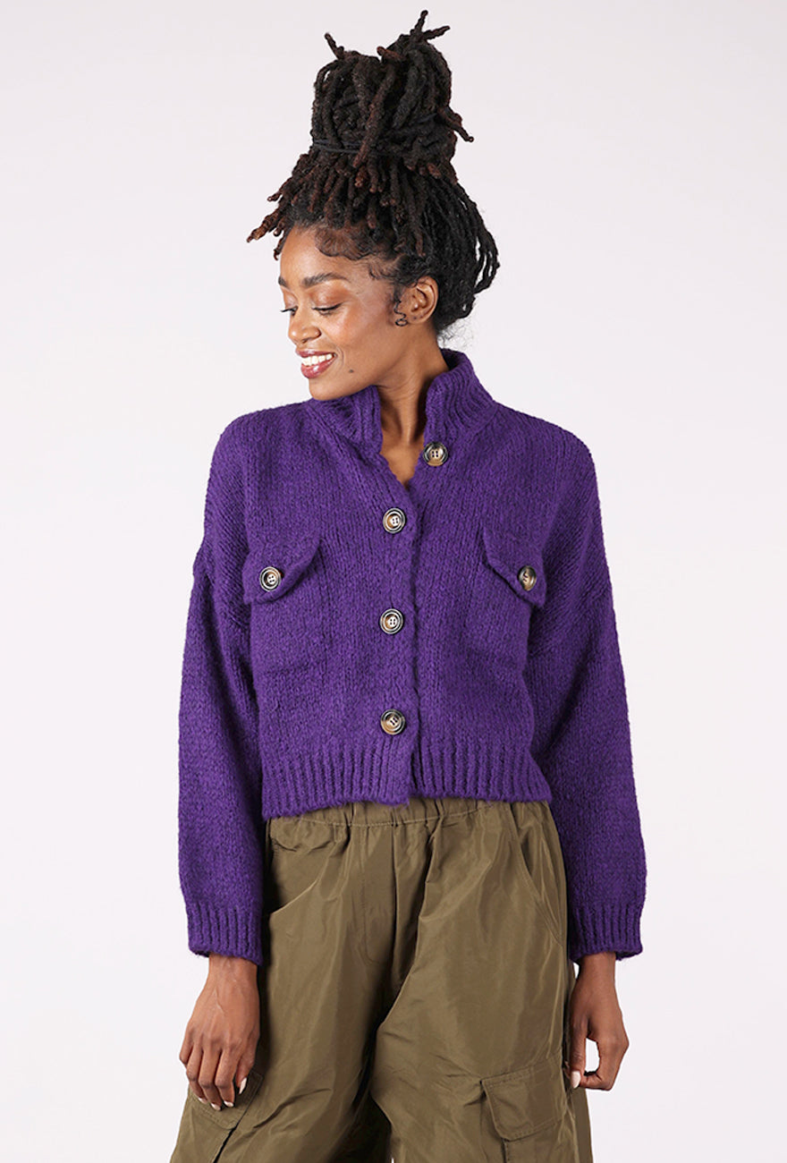 Alembika Cargo Cropped Sweater, Purple