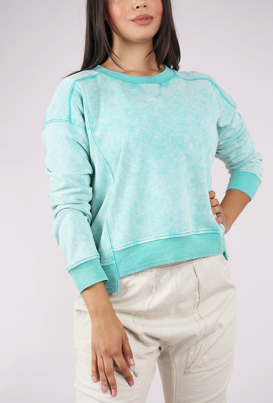 Mystree Garment Wash Sweatshirt, Emerald